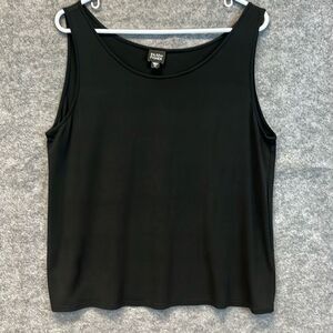 EILEEN FISHER 100% Silk Women’s Tank Top Sleeveless Black XL Quiet Luxury Layer